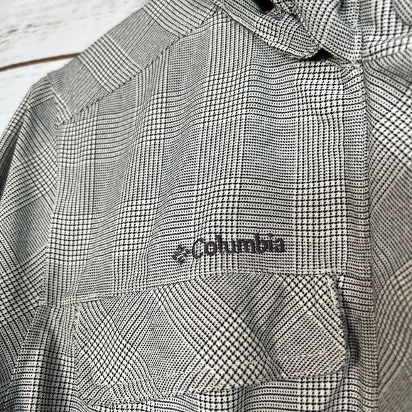 Columbia Checked Long Rain Jacket with Belt and Hood size M - Picture 10 of 13